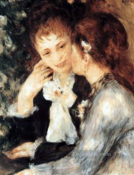  Renoir Oil Painting - young women talking Pierre Auguste Renoir